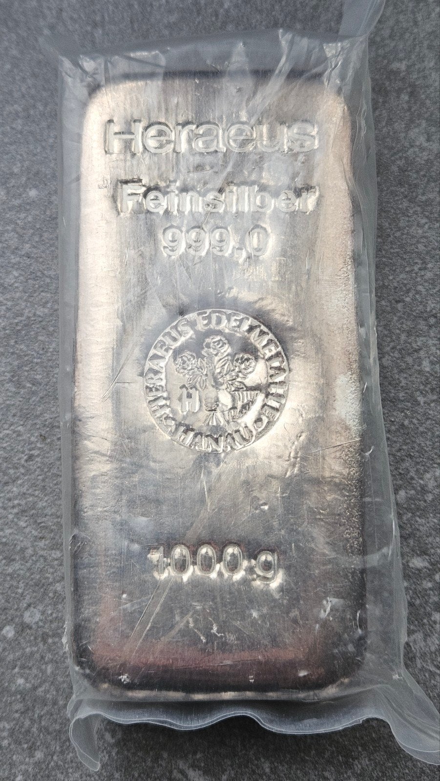 1 kg 999 zilver heraeus, Postzegels en Munten, Edelmetalen en Baren, Ophalen of Verzenden, Zilver