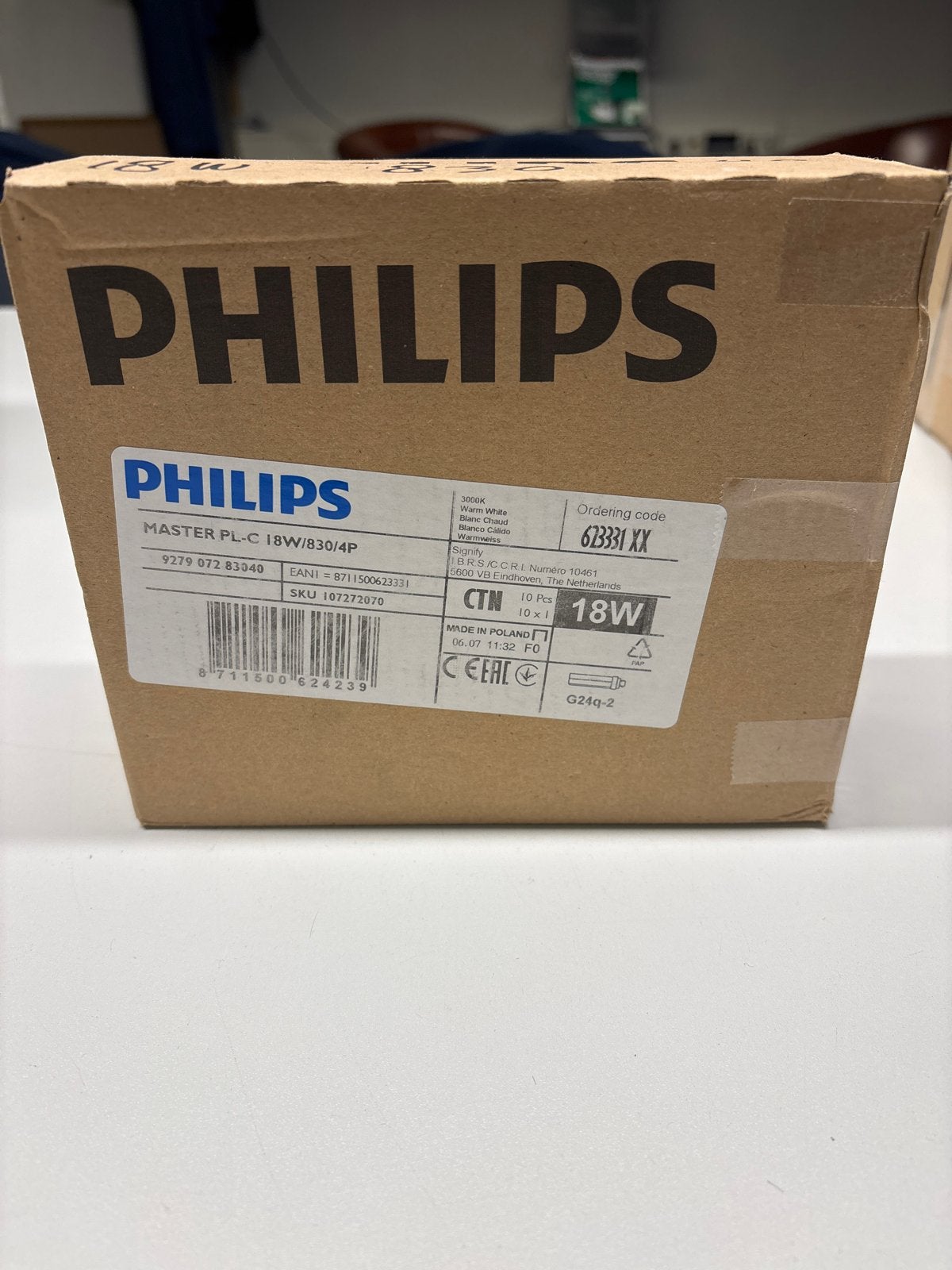 Philips MASTER PL-C 18W/830/4P Lamp G24q-2 Warm Wit, Ophalen of Verzenden, Nieuw, G24, Philips
