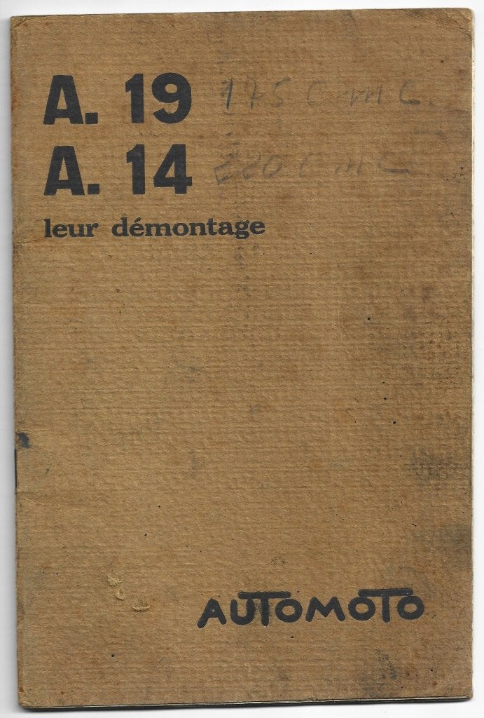 Automoto A19 + A14 reparatieboek 1931 demontage (5269z) moto, Verzenden, Overige merken