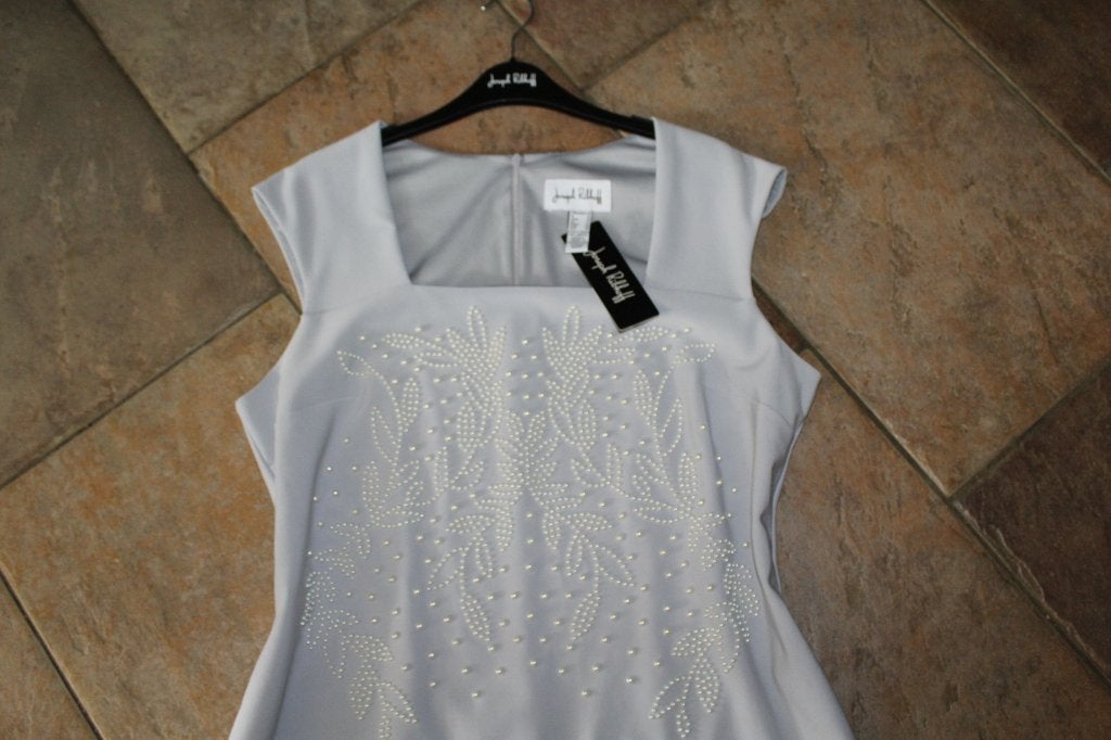Joseph Ribkoff elegante chique grijze stretch jurk 44, Kleding | Dames, ., Maat 42/44 (L), Joseph Ribkoff, Nieuw