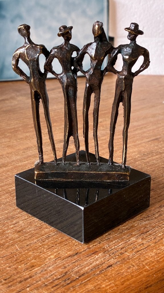 Bronzen beeldje sculptuur Corry Ammerlaan - Samen Sterk, Antiek en Kunst, Ophalen of Verzenden, Brons