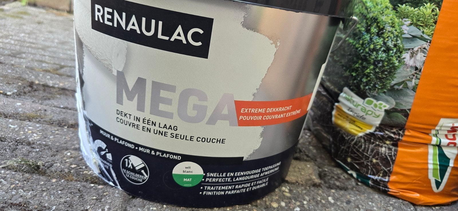 Renaulac Mega Muur- en Plafondverf Wit - 10 liter, Ophalen, 5 tot 10 liter, Wit, Nieuw