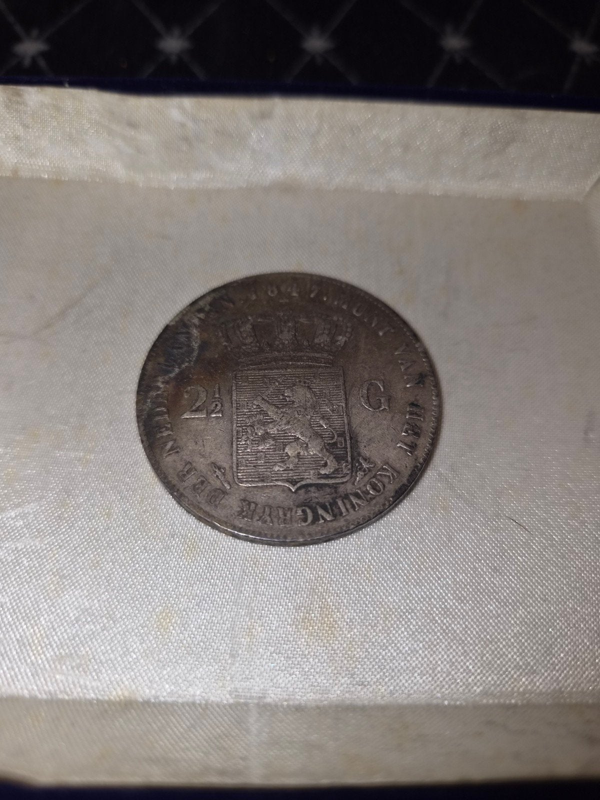 Zilveren 2½ Gulden Koning Willem II uit 1847, Postzegels en Munten, Munten | Nederland, Zilver, Ophalen of Verzenden, Losse munt