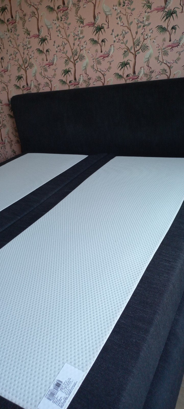 BOXSPRING BED/COMBINATIE ANTRACIET grijs 180X200 2 bedden, Ophalen, Tweepersoons, 180 cm, 200 cm