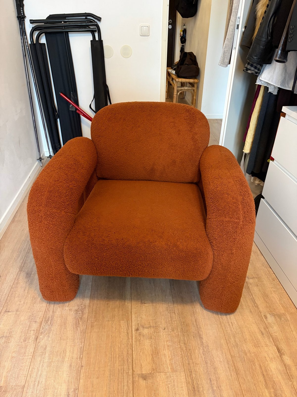 Sklum fauteuil Nicxon teddy/bouclé, Huis en Inrichting, Ophalen, Zo goed als nieuw, 75 tot 100 cm, Stof