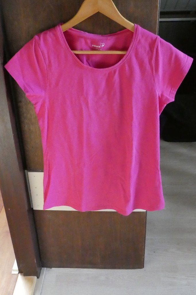 roze zwangerschapsshirt , maat: L, Kleding | Dames, Maat 42/44 (L), Roze, Prenatal, Gedragen