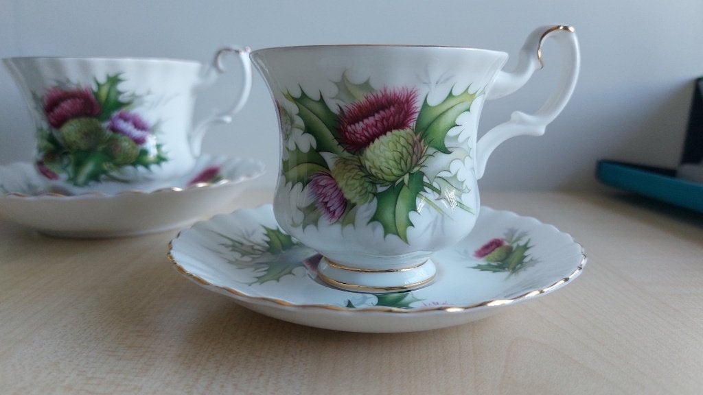 Royal Albert, design ‘Highland Thistle’ set heren- en dames, Ophalen of Verzenden