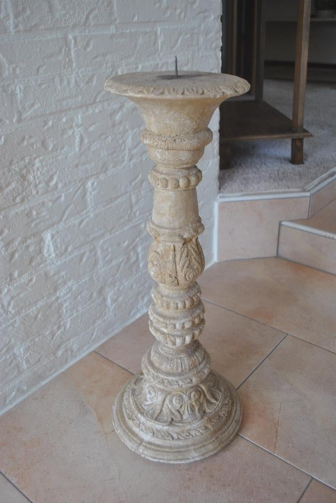 Kandelaar, steen, handgemaakt, Filipijnen, brocante, 51 cm, Antiek en Kunst, Ophalen