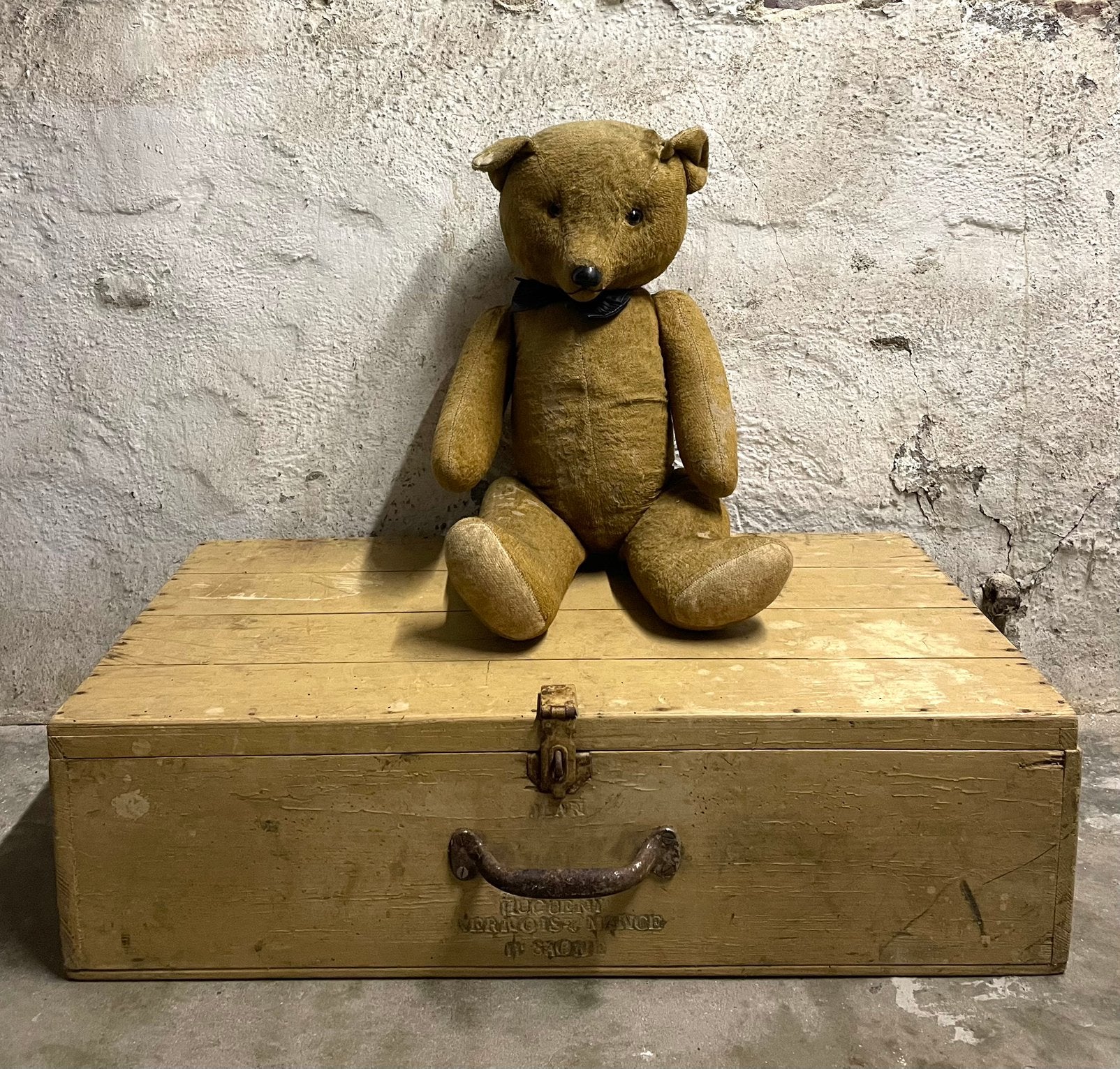 Brocante oude houten kist 72,5 x 38 x 20 cm, Antiek en Kunst, Curiosa en Brocante, Ophalen of Verzenden