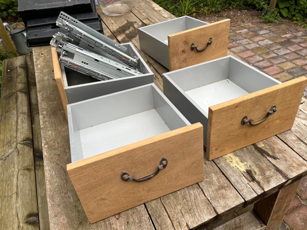 Lades uit houten keuken, Ophalen, 25 tot 50 cm, 50 tot 100 cm, Minder dan 100 cm