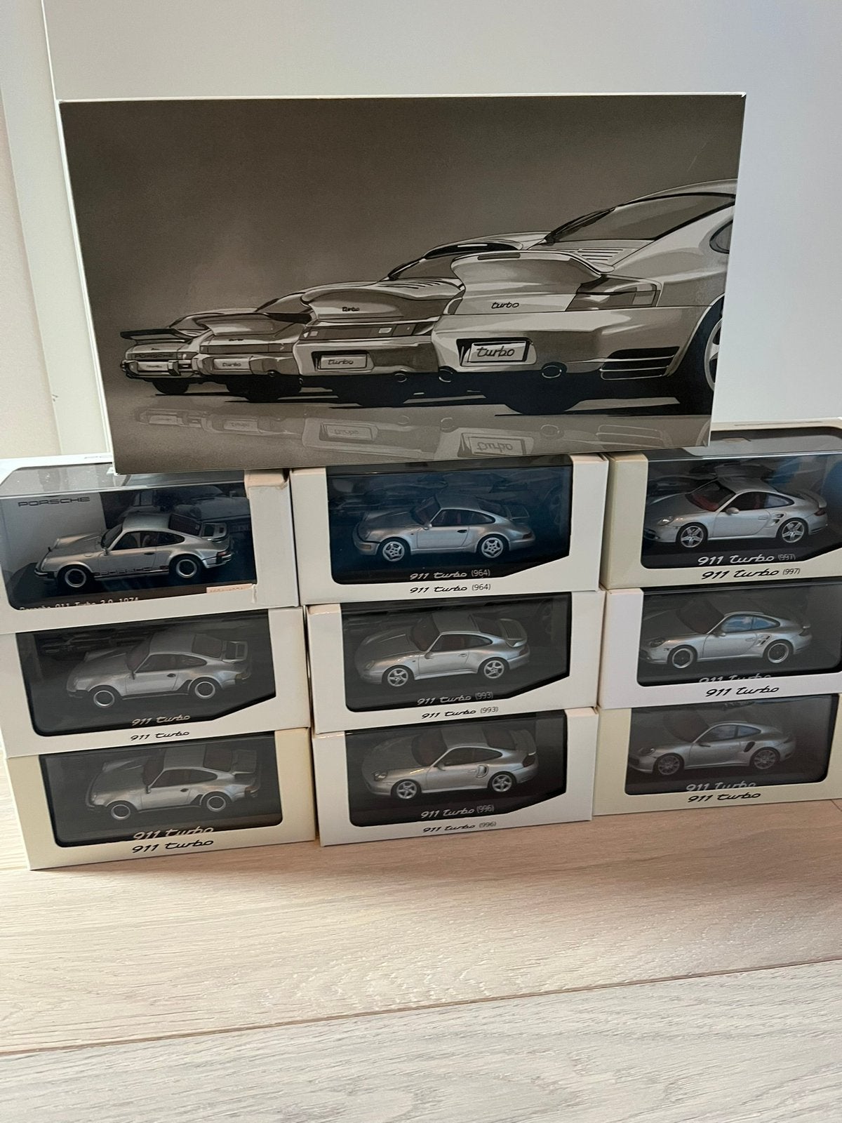 Porsche 911 Turbo set Minichamps 1:43, Ophalen of Verzenden, Zo goed als nieuw, Auto, MiniChamps