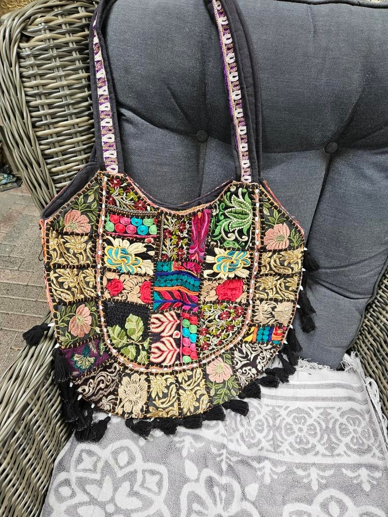 Geborduurde ibiza tas/hand gemaakte Ibiza tas geborduurd, Sieraden, Tassen en Uiterlijk, Tassen | Damestassen, Ophalen of Verzenden