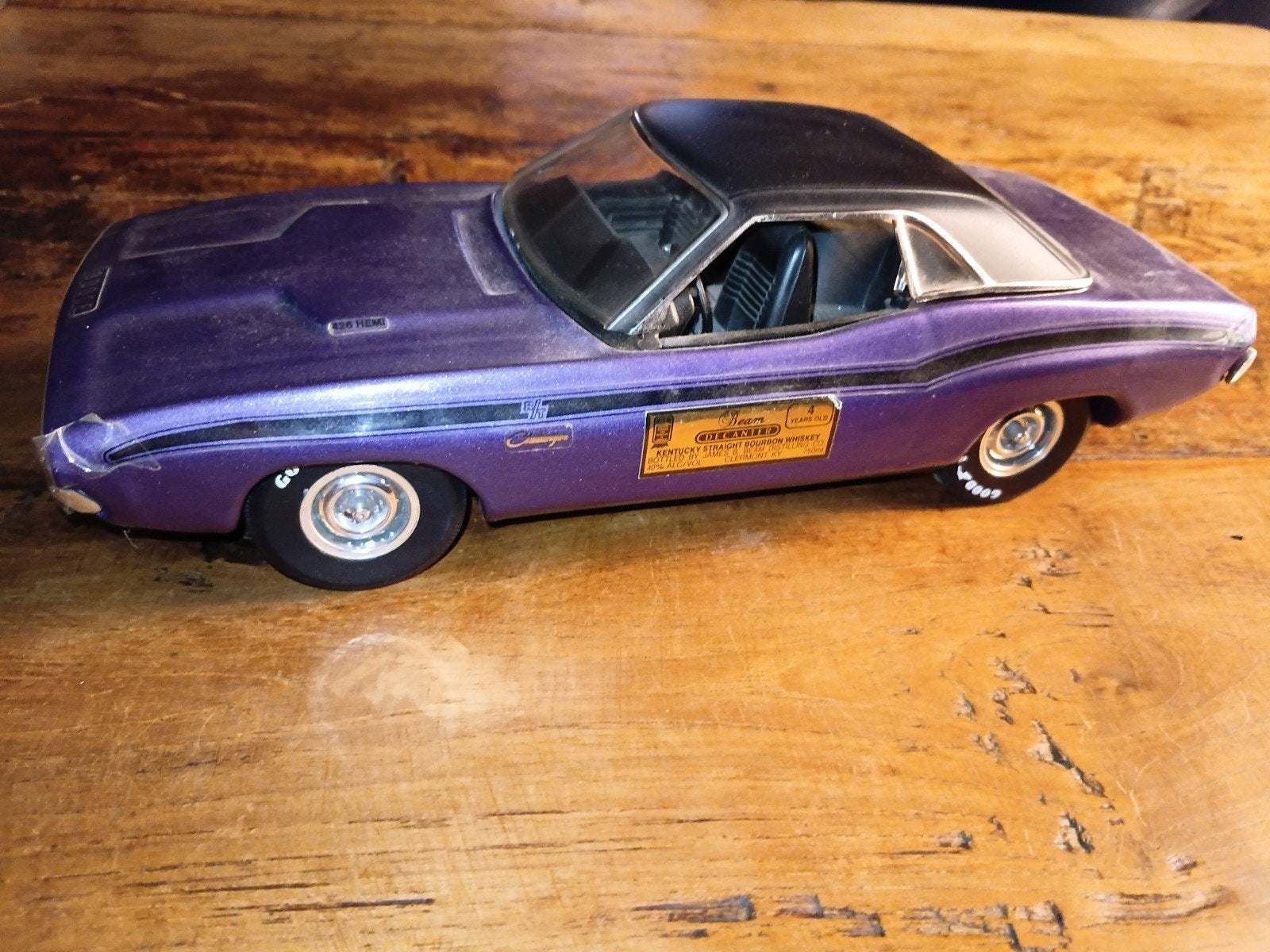 Jim Beam Auto fles 1970 Dodge Challenger Plum, Ophalen of Verzenden, Gebruikt, Overige typen