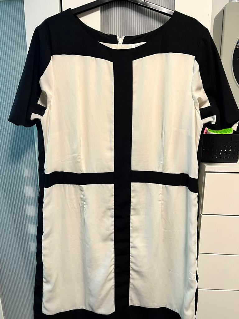 Zwart/wit jurkje bonaparte mt 48, Kleding | Dames, Zwart, Maat 46/48 (XL) of groter, Cocktailjurk, Ophalen of Verzenden
