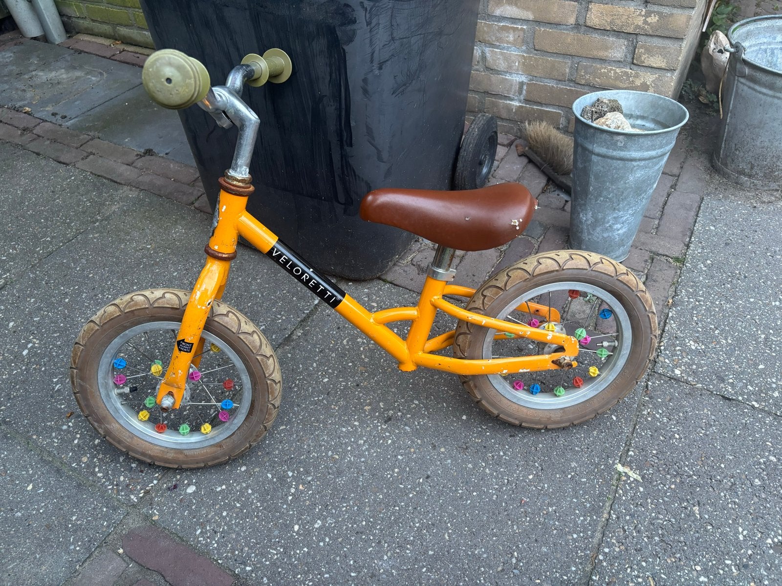 Veloretti loopfiets geel, Ophalen, Gebruikt, Minder dan 16 inch
