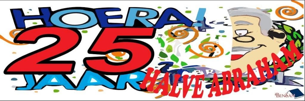 halve abraham spandoek banner 25 jaar bensan enter, Ophalen, Zo goed als nieuw, Abraham of Sarah