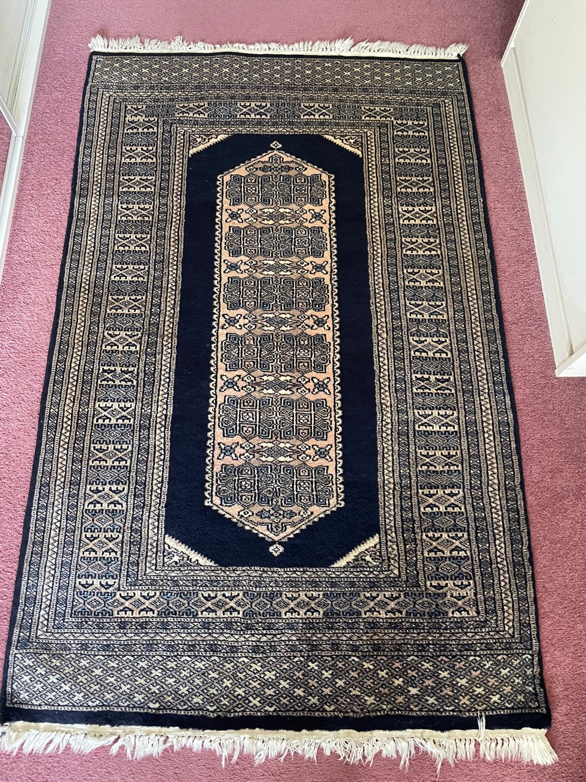 Prachtig kleed, tafel- of vloerloper 150x95 cm, Ophalen, Gebruikt, 100 tot 150 cm, Blauw