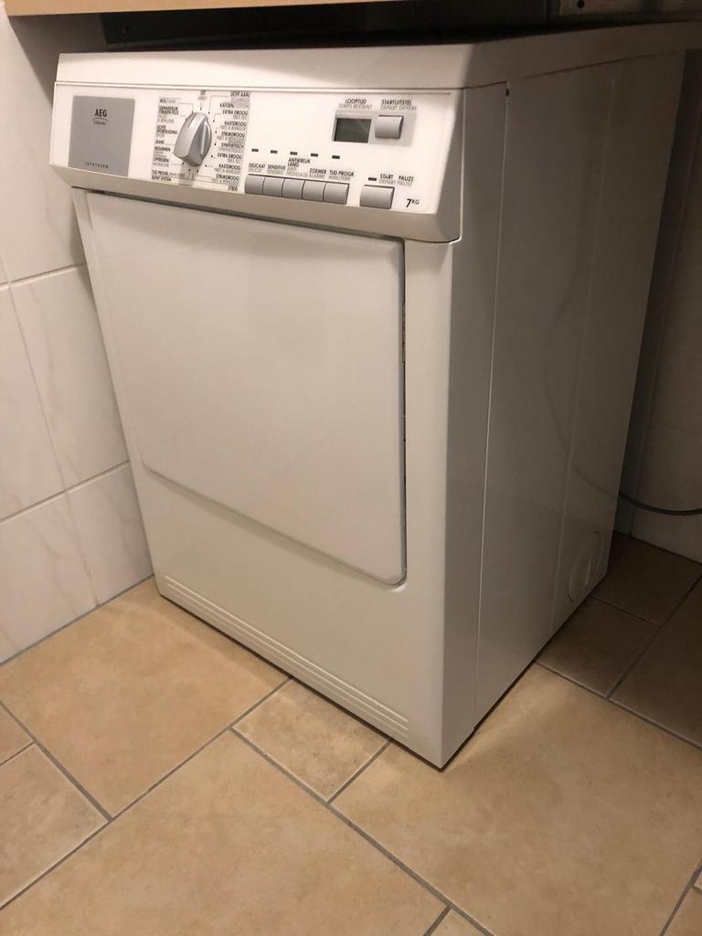 AEG Lavatherm T 37850 Condensdroger 7KG, Ophalen, 6 tot 8 kg, Gebruikt, Voorlader