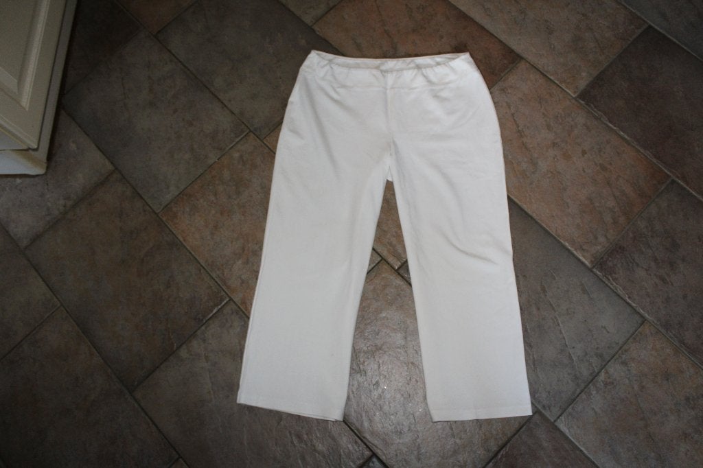 Joseph Ribkoff creme capri stretch broek mt 46/48 ZGAN, Verzenden, ., Beige, Maat 46/48 (XL) of groter