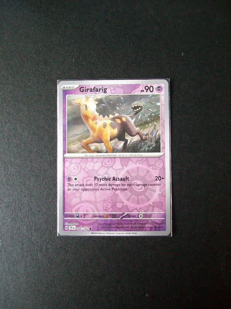 2844: Nieuwe Pokemonkaart holofoil GIRAFARIG HP 90 (066/162), Verzenden, Nieuw, Losse kaart, Foil