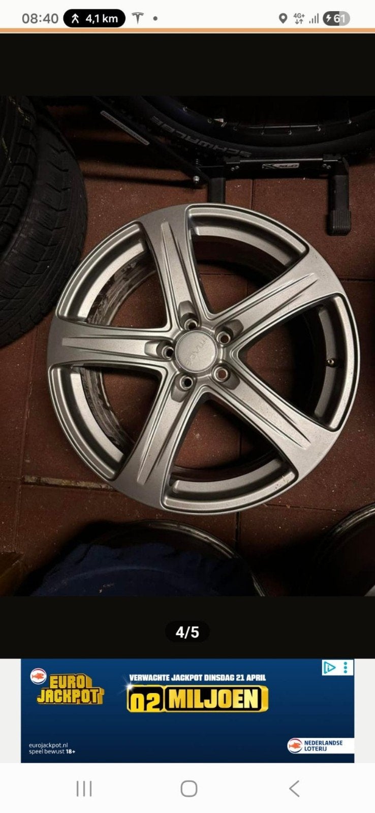 Set van 4 gebruikte 19 inch velgen zonder banden, Ophalen of Verzenden, Gebruikt