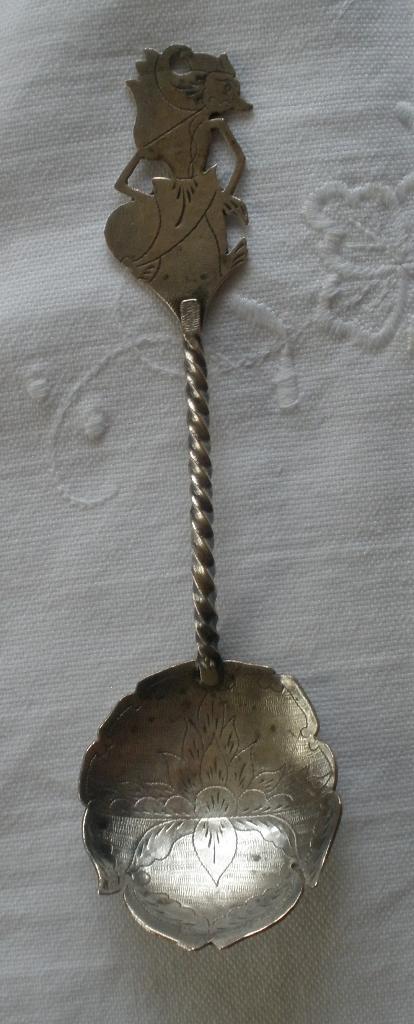 Zilveren Wajang Lepel / 14 cm (O-BLD), Ophalen of Verzenden, Zilver