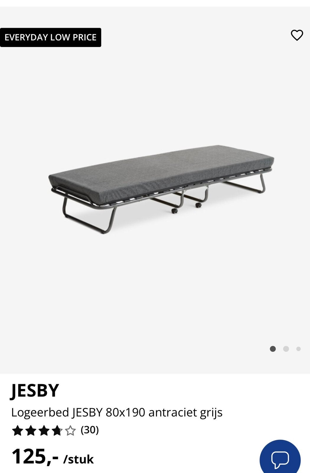 Logeerbed jysk zonder matras, Verzenden, Zo goed als nieuw