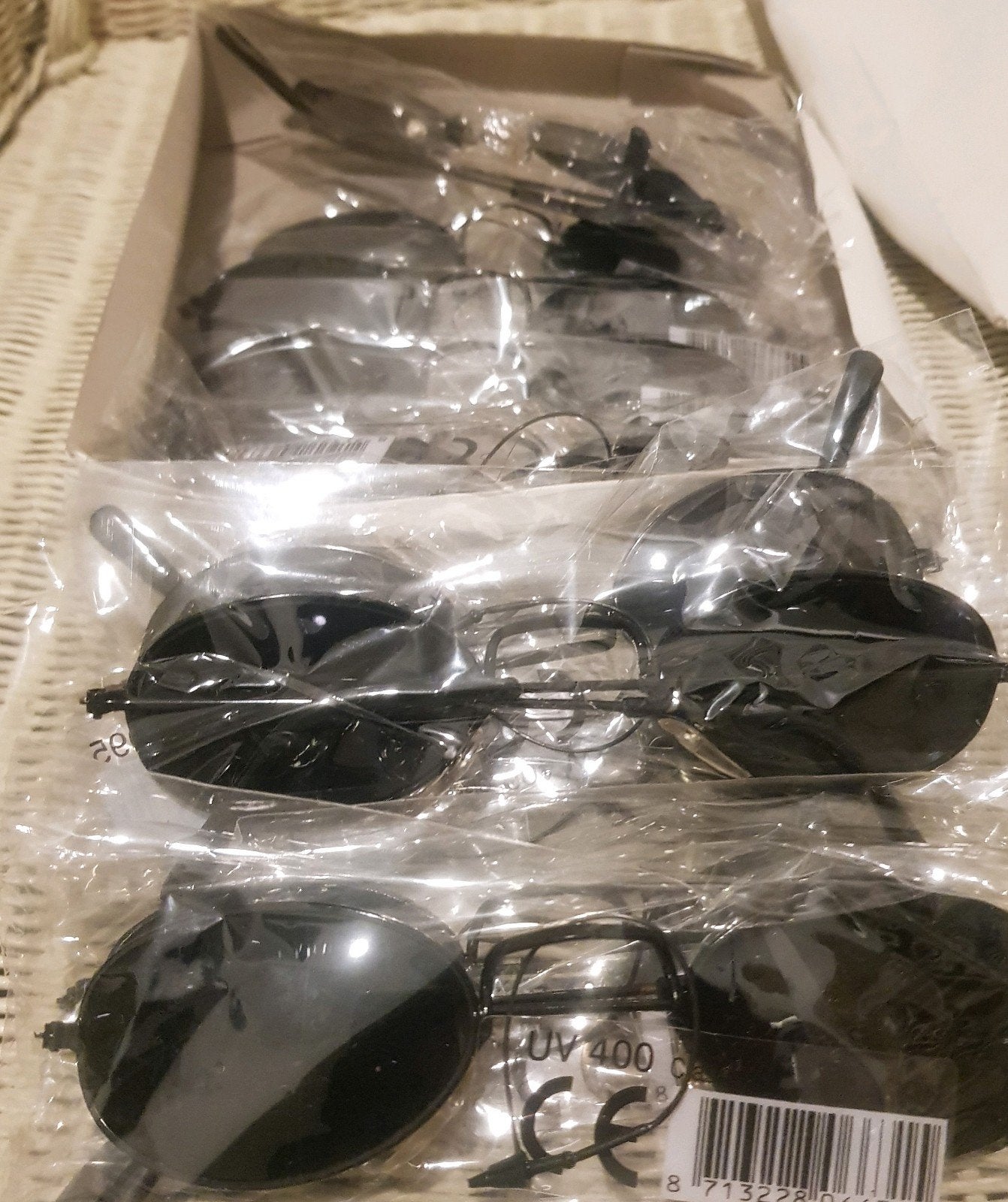 12 heren zonnebrillen, Zonnebril, Zwart, Nieuw, Ophalen