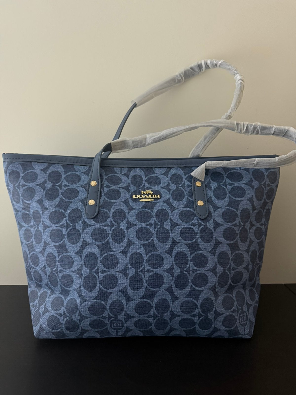Coach city tote bag signature canvas dark denim, Sieraden, Tassen en Uiterlijk, Tassen | Damestassen, Ophalen of Verzenden, Nieuw