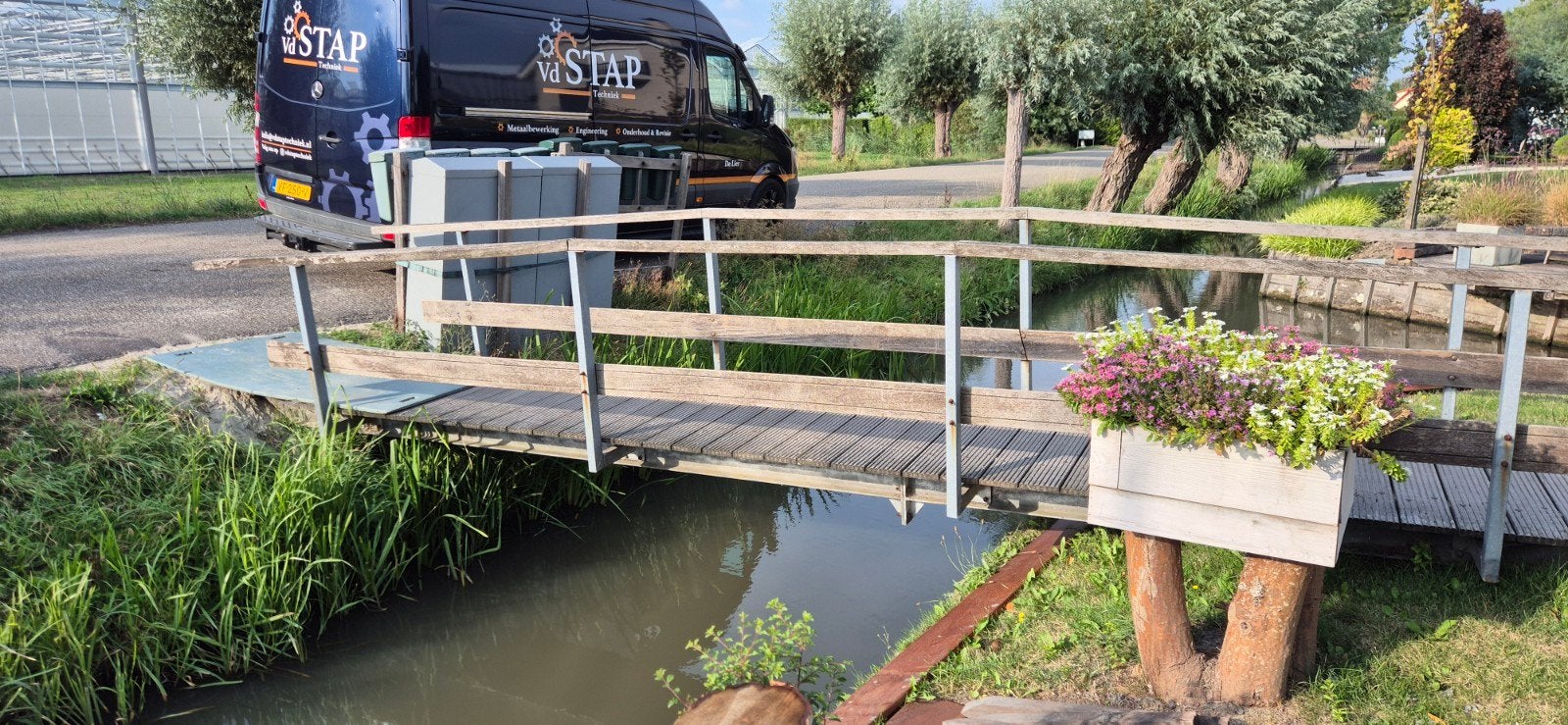 Loopbrug 6.5m x 1.1m - Verzinkt staal, Ophalen, Gebruikt