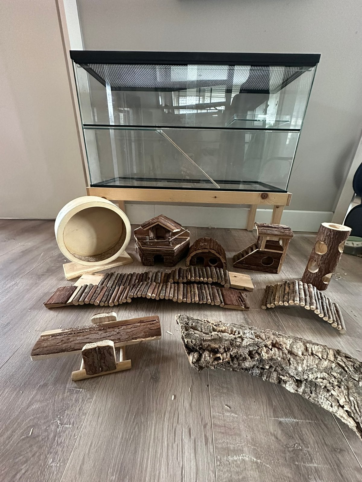 Glazen hamster hok / terarium, Gebruikt, Minder dan 75 cm, Ophalen, Minder dan 60 cm