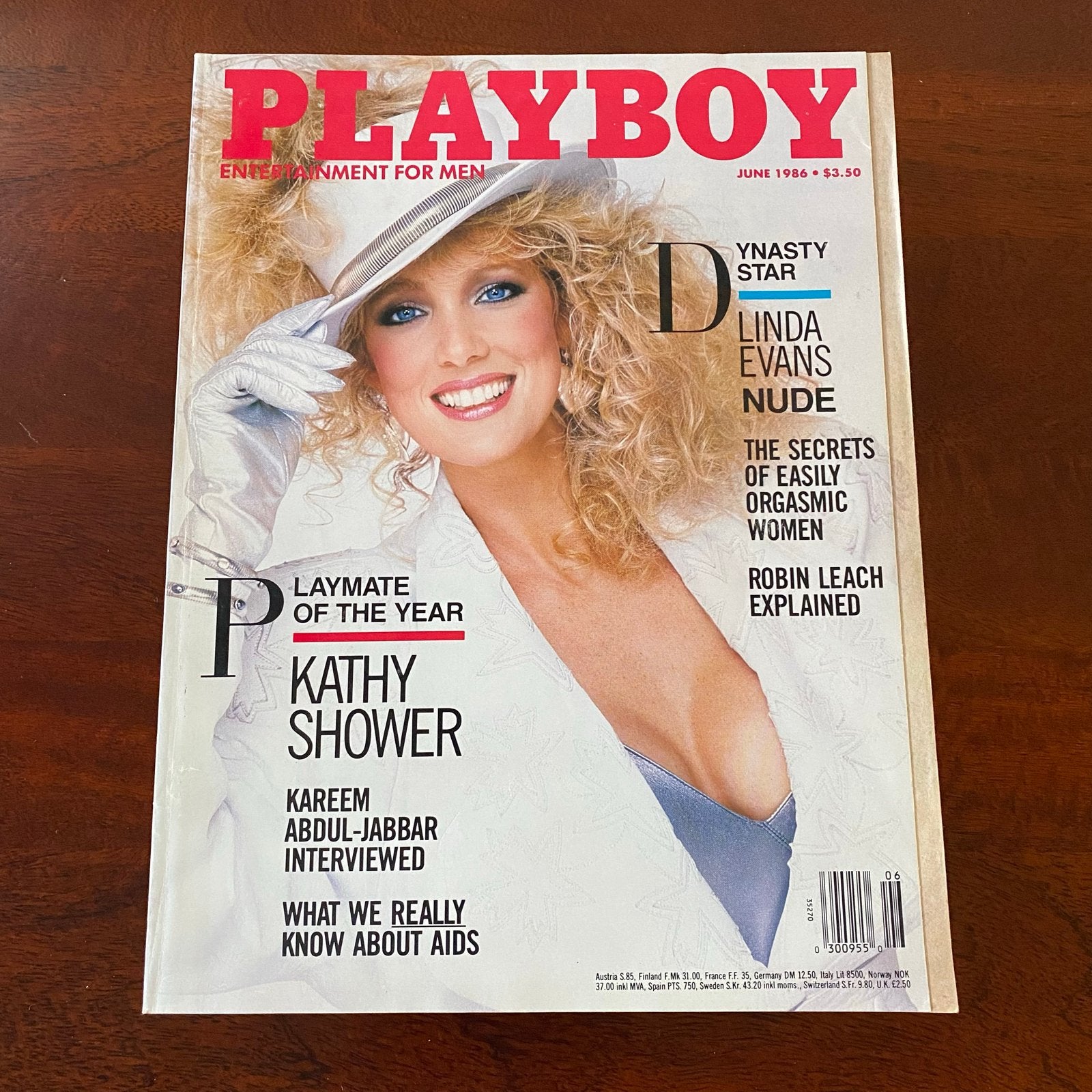 Playboy Magazine US Juni 1986 - Kathy Shower Playmate, Ophalen of Verzenden, Gelezen, Overige typen