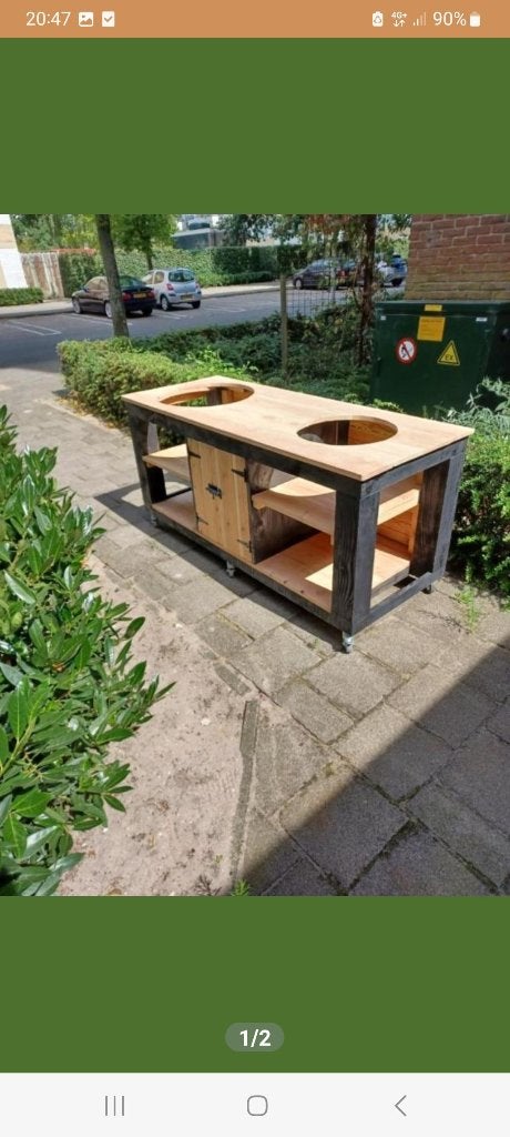 buitenkeuken,dubbel,kamado,egg,grill guru,bbq meubel,nieuw, Ophalen, Nieuw, Houtskool