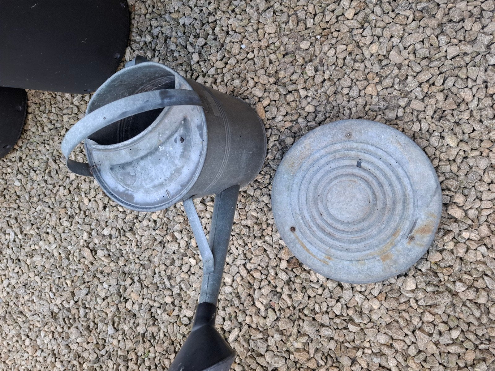 Vintage Zinken Gieter met Afneembare Sproeikop, Ophalen of Verzenden, Gebruikt, Metaal