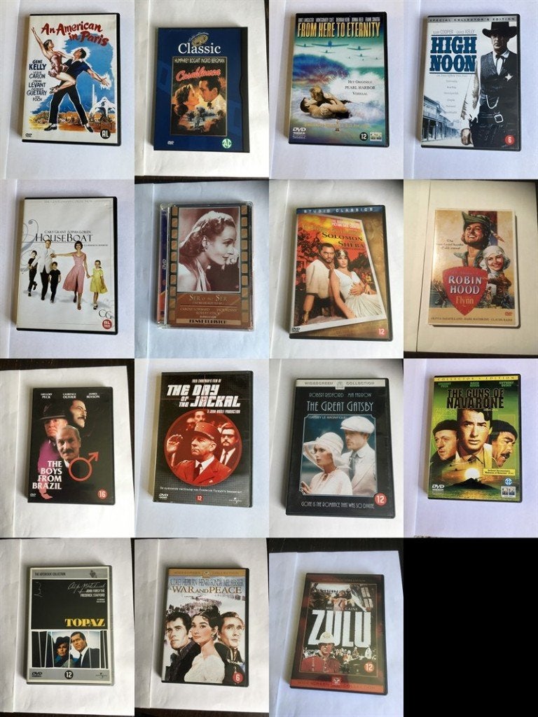 classic klassiekers dvd 15 stuks OOK PER STUK, Cd's en Dvd's, Dvd's | Klassiekers, Alle leeftijden, Ophalen of Verzenden, 1940 tot 1960