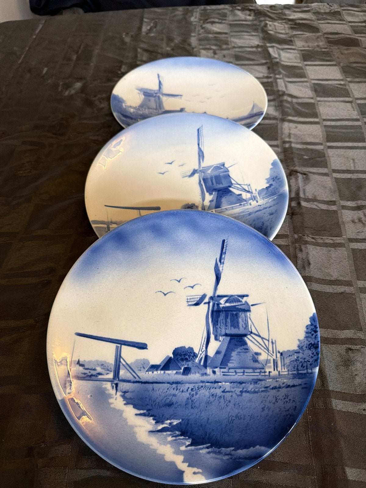 Delfts blauwe wandborden met molens (set van 3), Antiek en Kunst, Antiek | Wandborden en Tegels, Ophalen