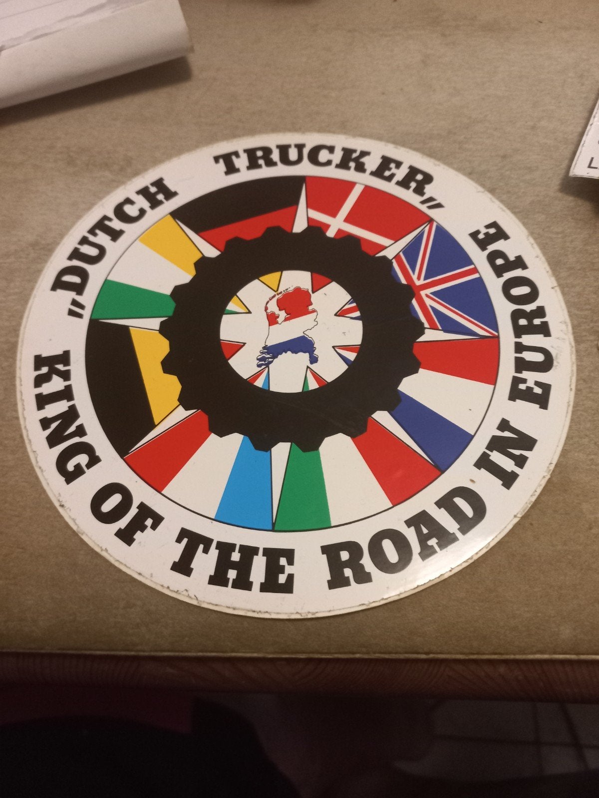 Dutch Trucker King of the Road in Europe Sticker, Ophalen of Verzenden