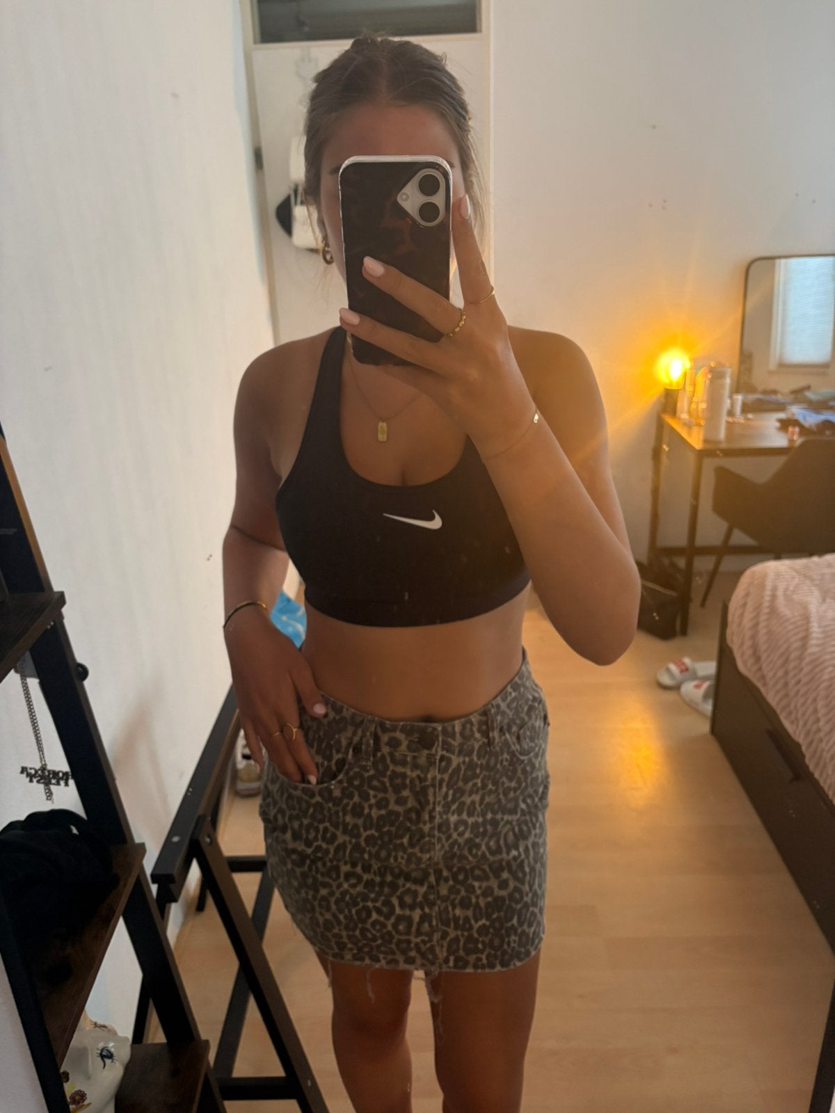 Panter spijkerrok, Ophalen of Verzenden, Zo goed als nieuw, Bruin, Broek of Spijkerbroek