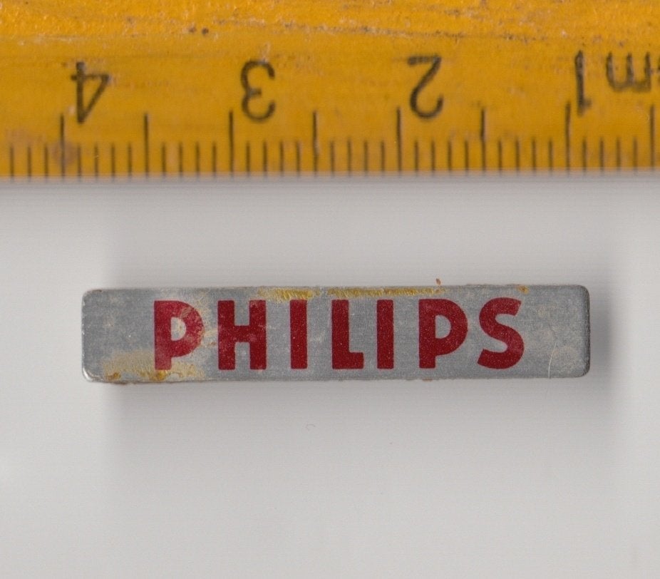 Philips logo Radio embleem schildje blik F, Ophalen of Verzenden