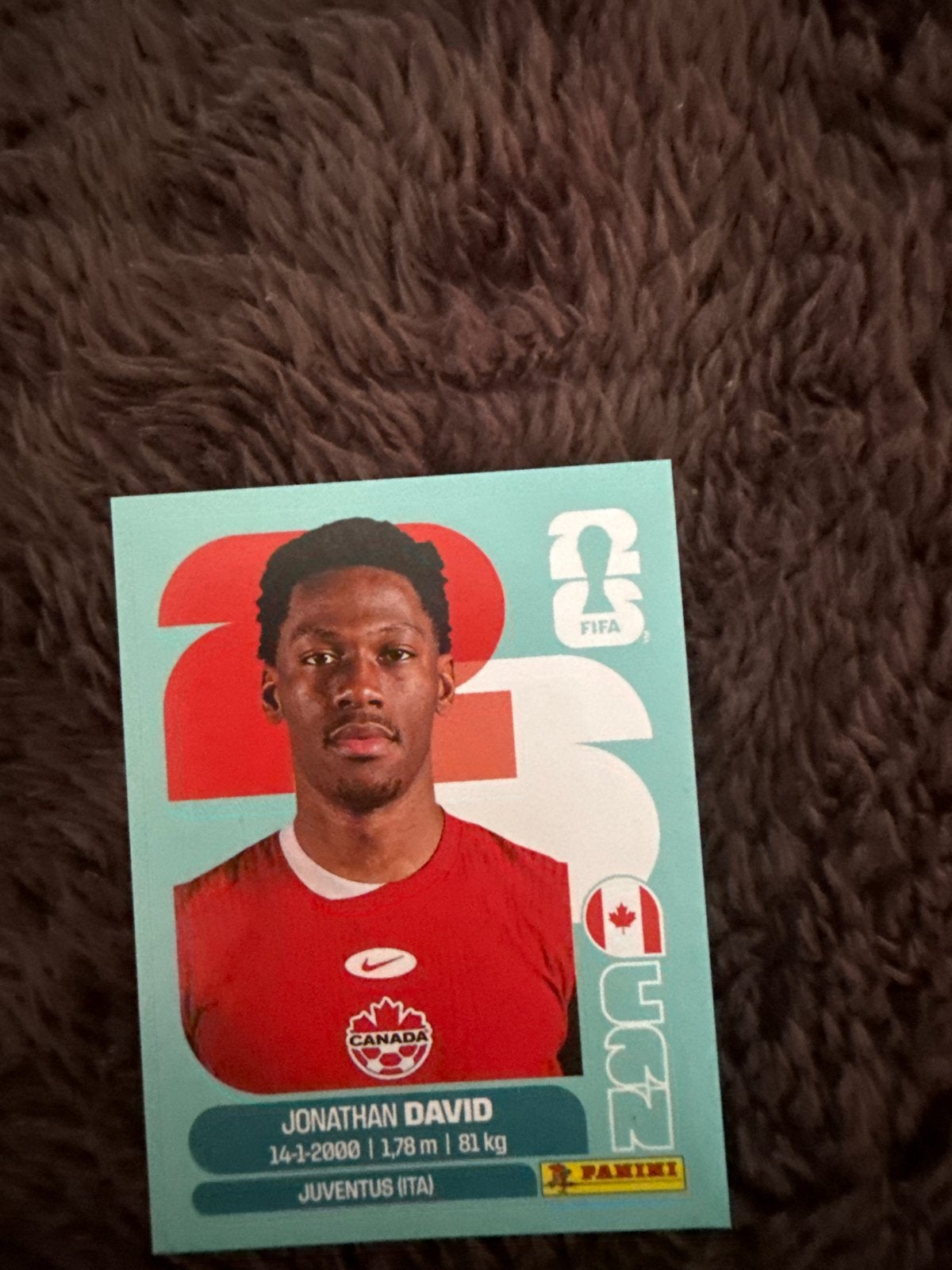 Jonathan David Panini FIFA Spelerskaart - Juventus (ITA), Ophalen of Verzenden, Zo goed als nieuw, Buitenlandse clubs, Spelerskaart