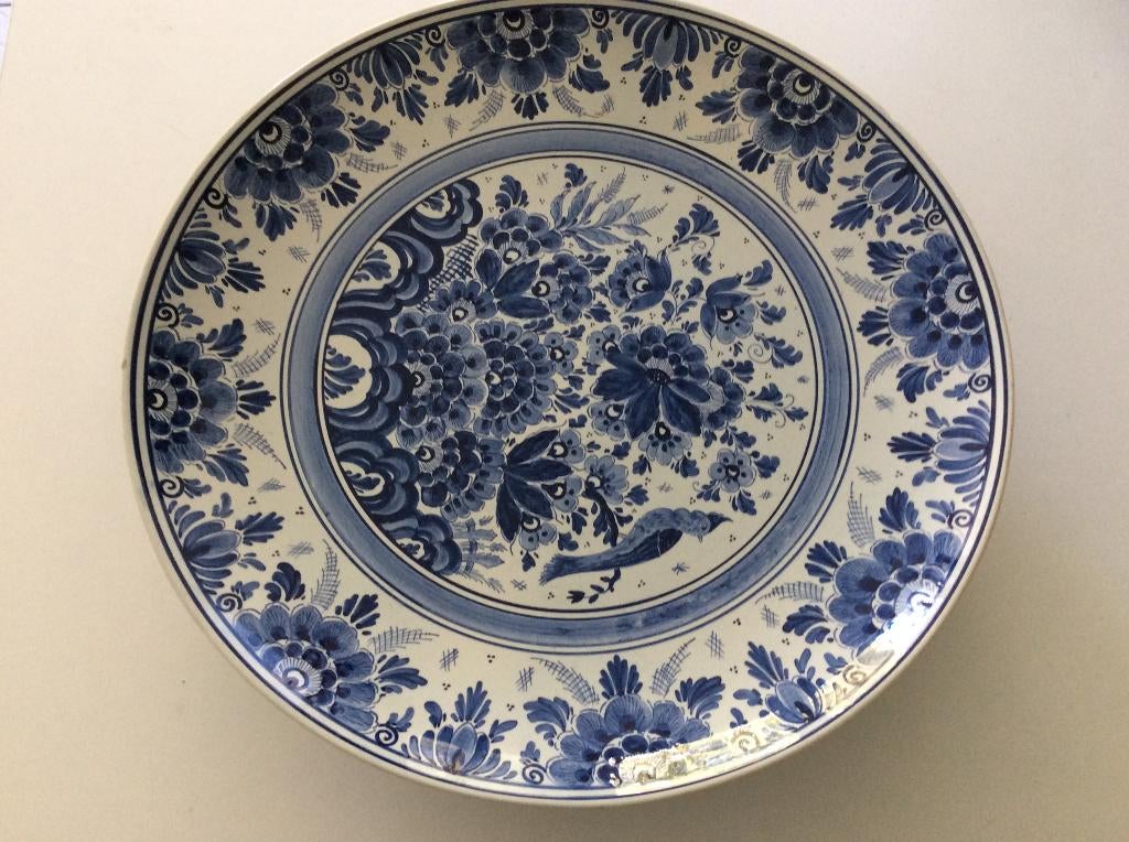vintage grote porselein Deftse schotel, Antiek en Kunst, Ophalen of Verzenden