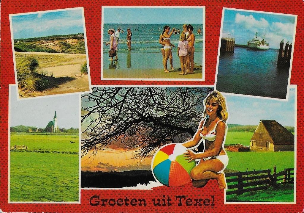 Q1169 Gelopen ansichtkaart groeten uit texel, Ophalen of Verzenden, 1980 tot heden, Gelopen, Waddeneilanden