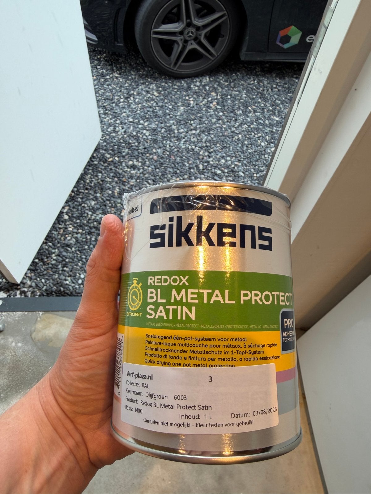 Sikkens Redox BL Metal Protect Satin Olijfgroen 1L RAL 6003, Nieuw, Ophalen of Verzenden, Verf, Minder dan 5 liter