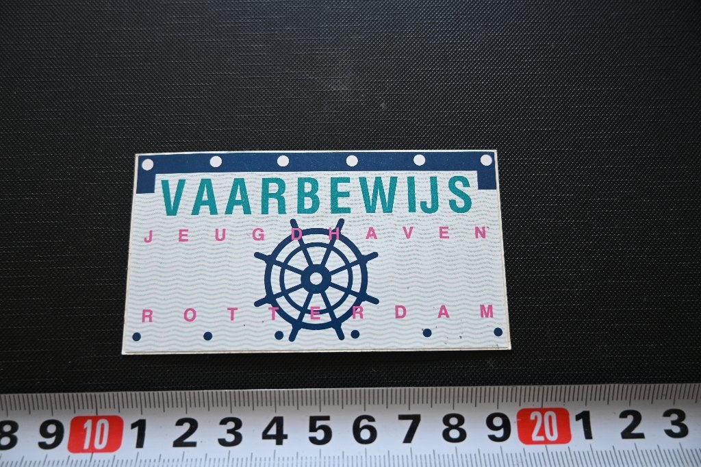sticker rotterdam vaarbewijs jeugdhaven *, Ophalen, Zo goed als nieuw