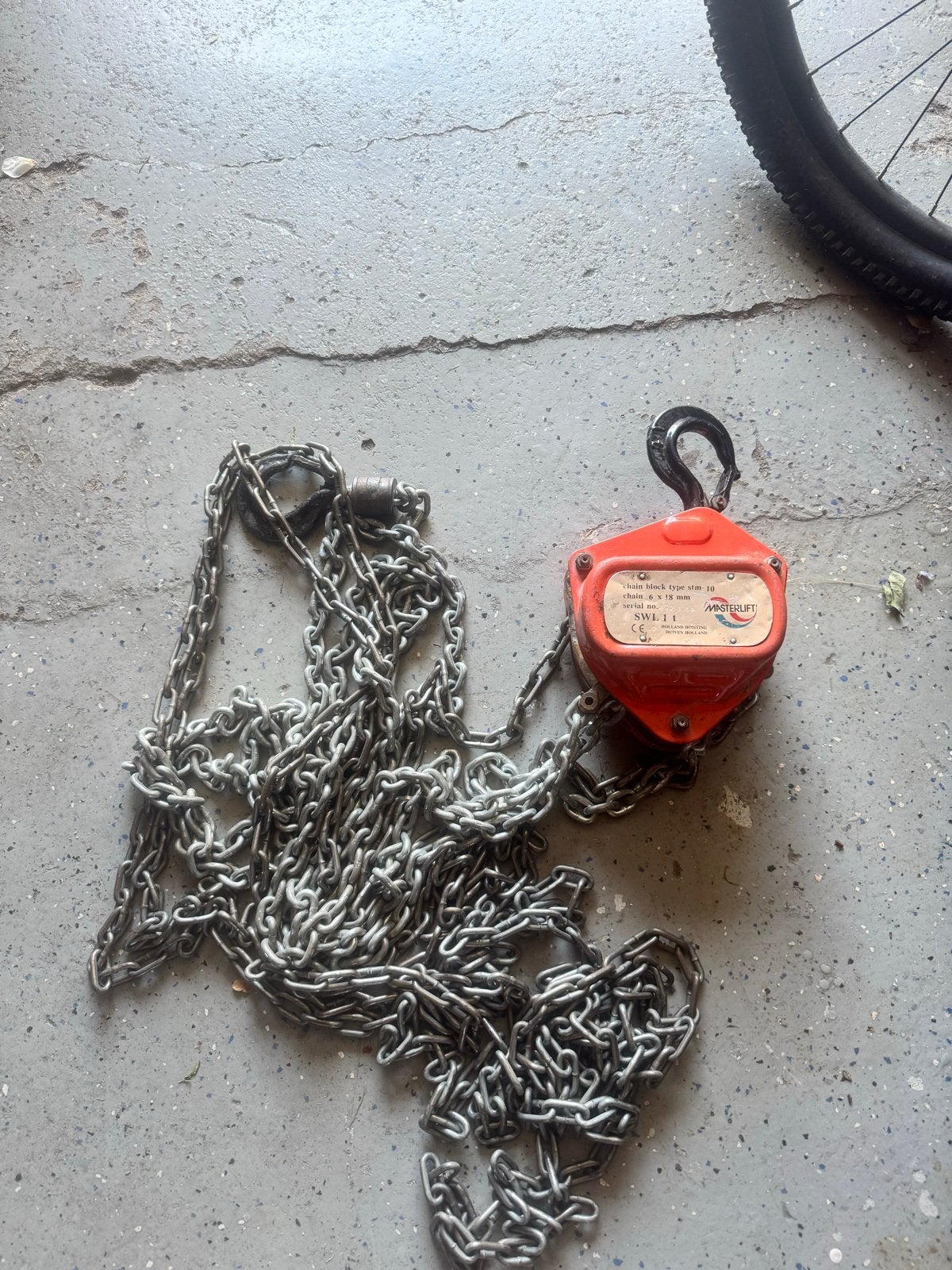 Masterlift STM-10 kettingtakel 1 ton - Handmatig, Ophalen, Gebruikt, Handmatig