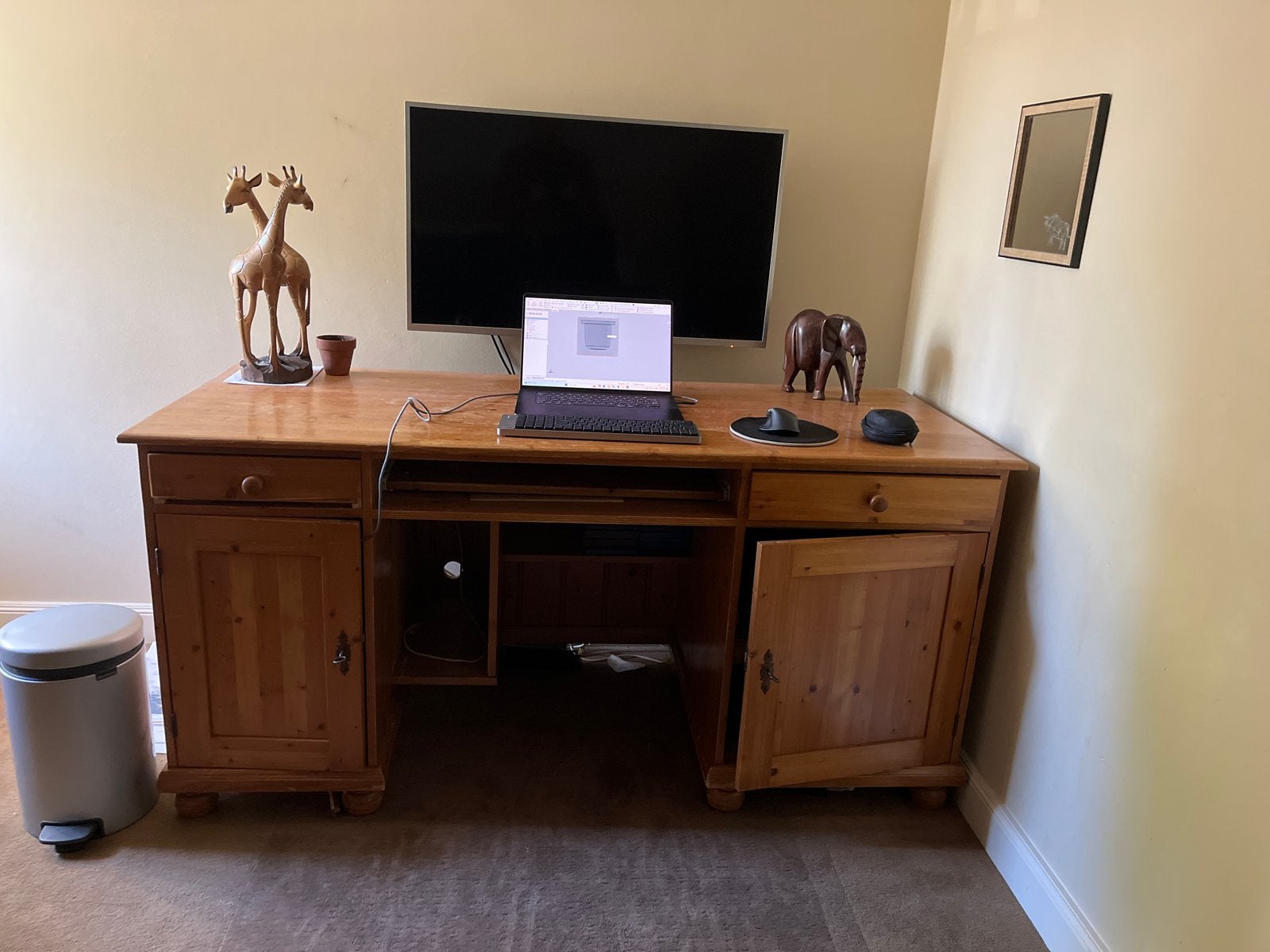 Grenen bureau 170x69x83 cm - Opknapper, Ophalen, Met lades, Gebruikt, Hout