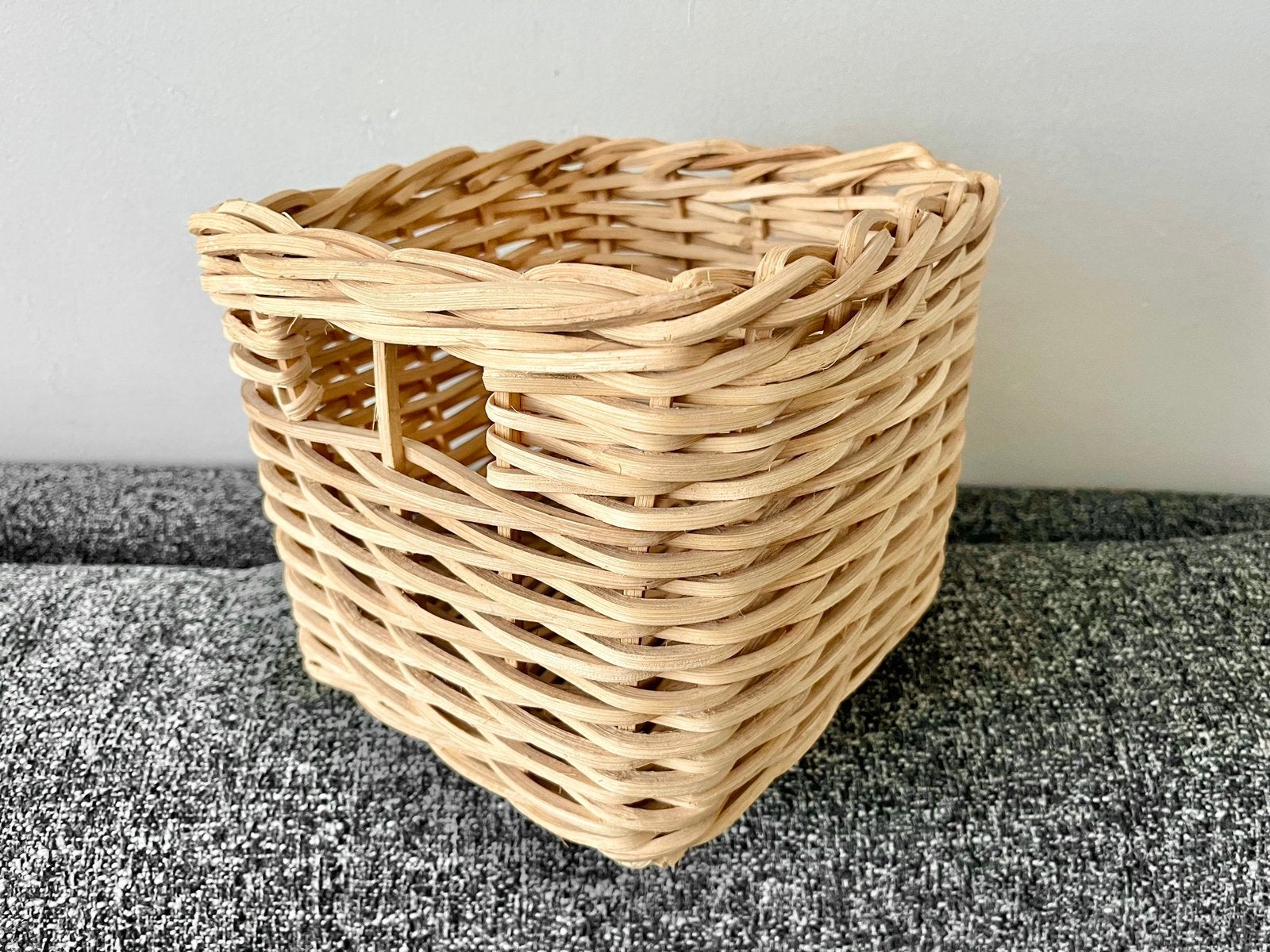 Mooie rotan mand / opbergmand – 25x25x20 cm, Huis en Inrichting, Ophalen, Vierkant, Nieuw, Riet