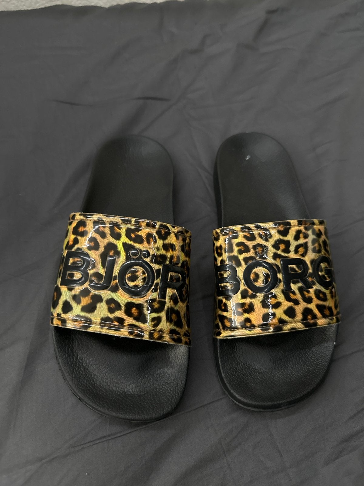 Björn Borg slippers met luipaardprint, Ophalen, Gedragen, Bruin, Slippers