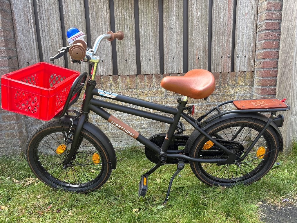Kinderfiets Supersuper Cooper Bamboo 18 inch, Fietsen en Brommers, Fietsen | Kinderfietsjes, Ophalen, Terugtraprem, Supersuper