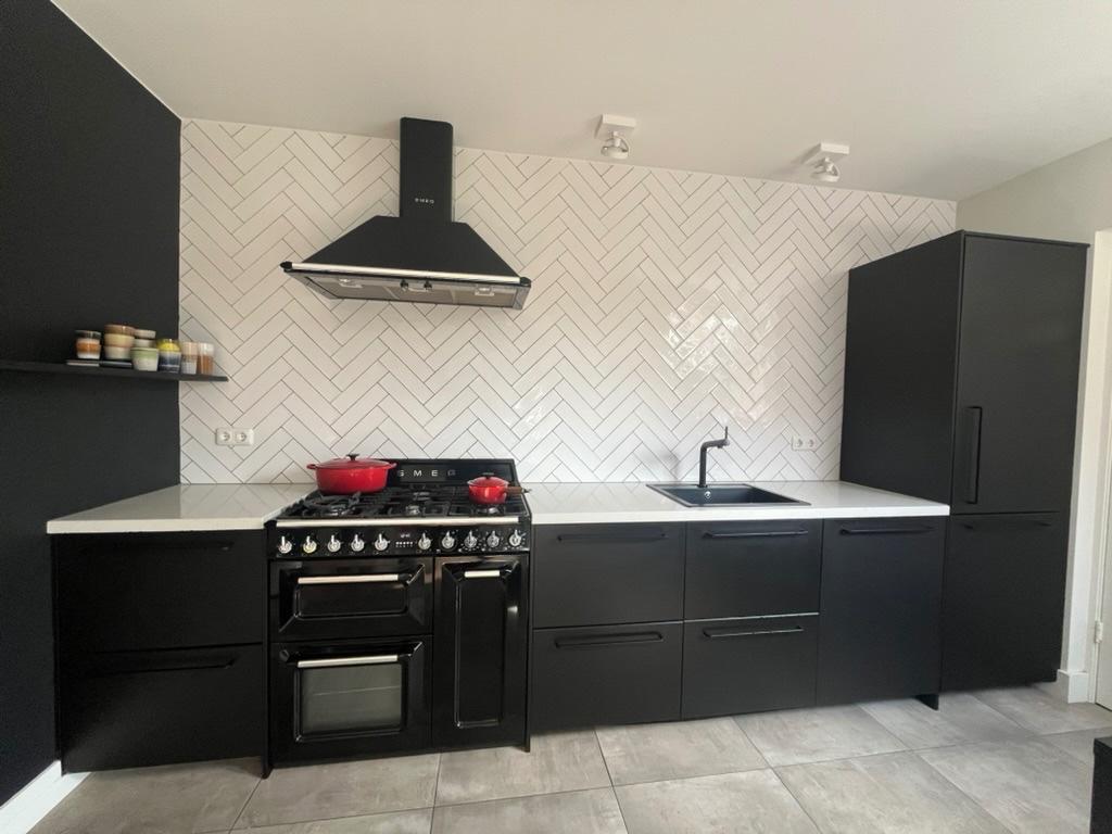 IKEA keuken compleet te koop – antraciet - met apparatuur, Ophalen, Gebruikt, Zwart, Composiet
